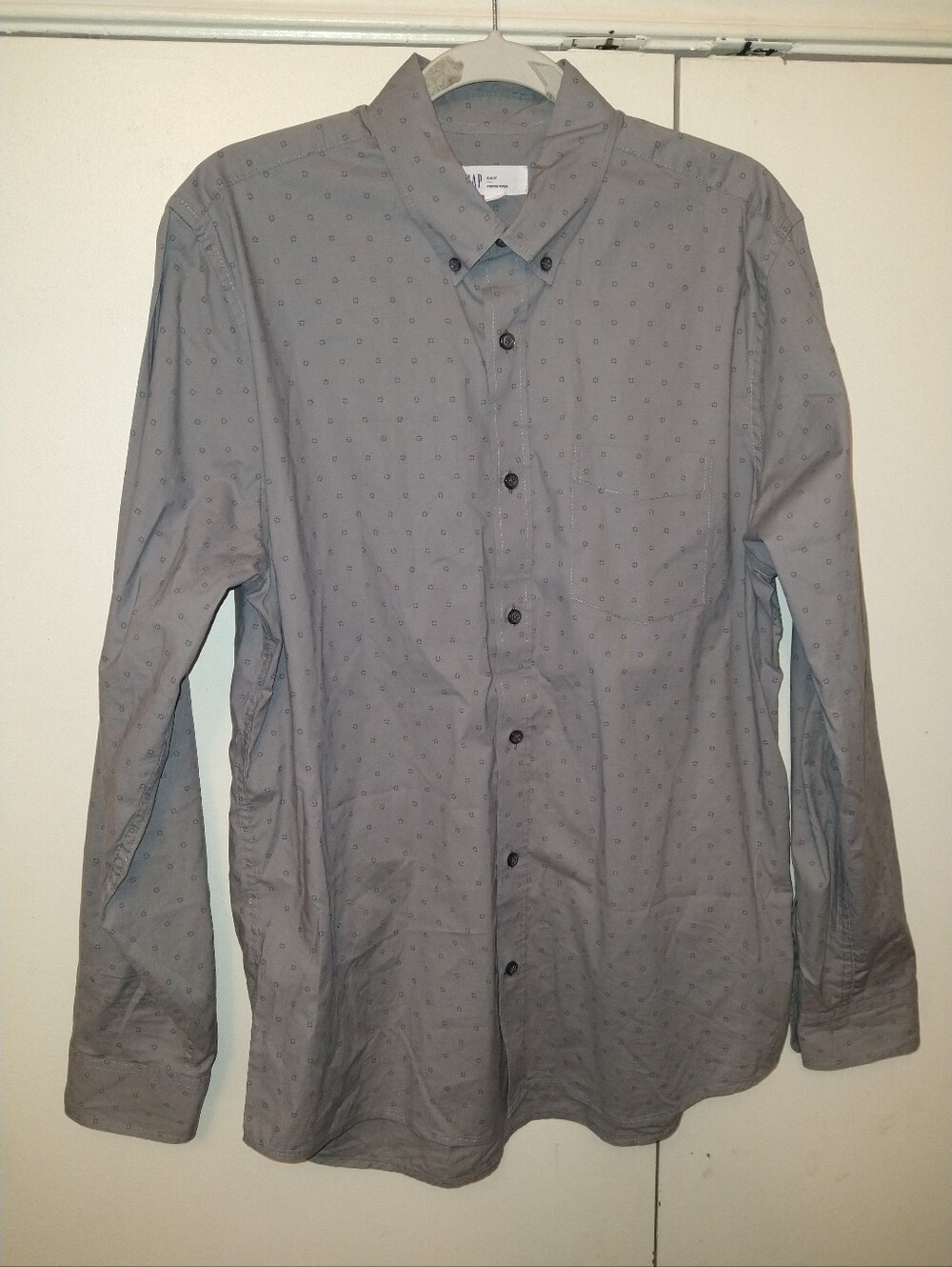 Gap Stretch Poplin Slim Fit Long Sleeve Button Down Shirt Men's sz Large.